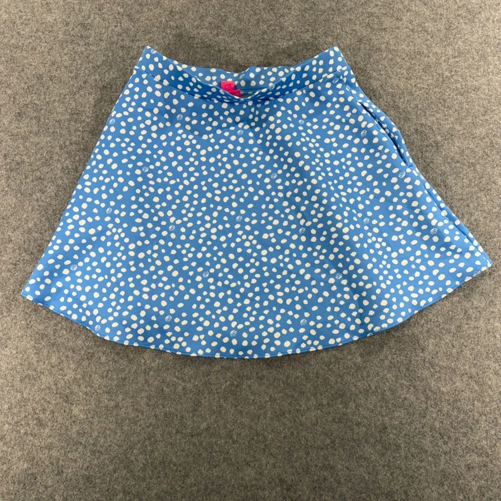 Lilly Pulitzer Blue White Polka Dot Skort Womens Medium Active Golf Tennis Skirt